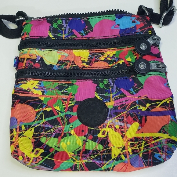 Kipling Crossbody Bag Paint Splatter Design Multi-Color AC7125 - Picture 7 of 9